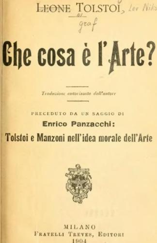 Livre Qu'est-ce que l'art? (Что такое искусство?) en italien