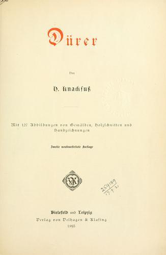 Libro Durero (Dürer) en alemán