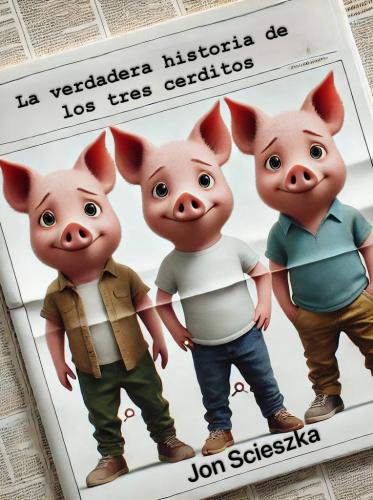 Book The True Story of the Three Little Pigs, summary (La verdadera historia de los tres cerditos) in Spanish