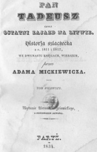 Buch Herr Tadeusz (Pan Tadeusz) auf Polish