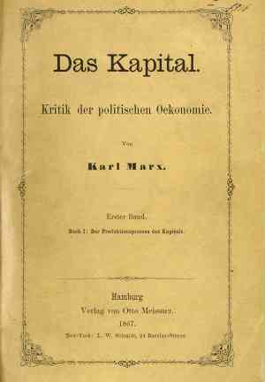 Book Capital: A Critique of Political Economy (Das Kapital) in German