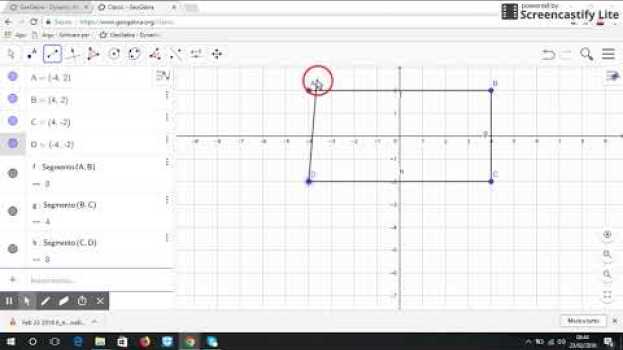 Video Disegnare figure geometriche nel piano cartesiano con Geogebra. en français
