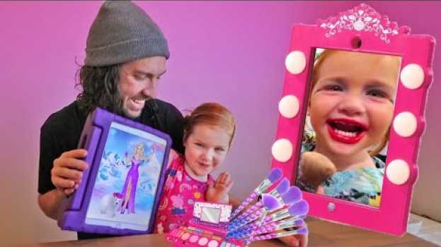 Video Adley App Reviews | Dress Up & Makeup Barbie game | Princess Makeover Pretend Play with Dad po polsku