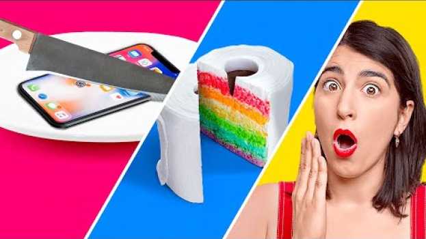 Video CAKE VS REAL FOOD CHALLENGE || Eating Only Cakes Look Like Everyday Objects! By 123 GO! CHALLENGE po polsku