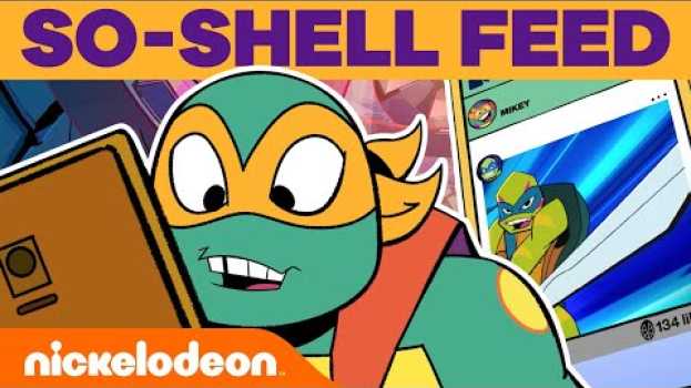 Видео Mikey Checks Out His So-Shell Feed 2.0 📱 Rise of the TMNT | Nick на русском