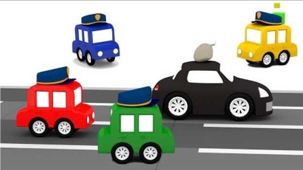 Video Le macchinine colorate ed il lavoro della macchina della polizia - il ritorno della macchina nera! in English