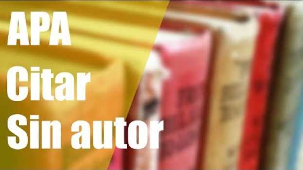 Video Como citar en APA cuando no hay autor   türkçe