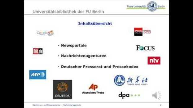 Video Newsportale und Nachrichtenagenturen in English