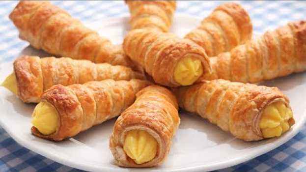 Video Canutillos o Conos de Hojaldre rellenos de Crema | Muy Crujientes y Deliciosos in English