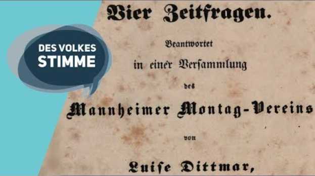 Video Des Volkes Stimme | Das Schweigen wird beendet - Louise Dittmar spricht öffentlich en français