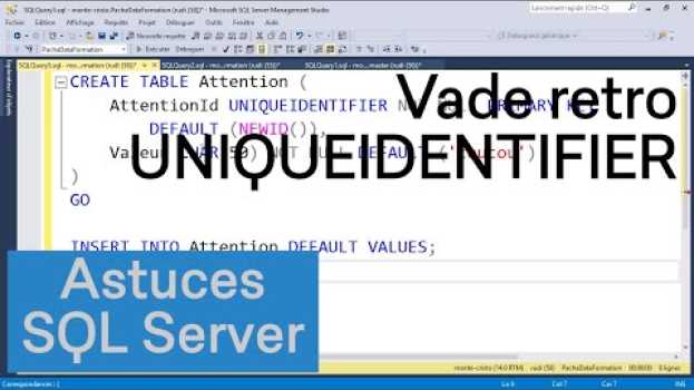Video N'utilisez pas l'UNIQUEIDENTIFIER en clé primaire ! su italiano