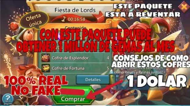 Video Con Este Paquete Puede Obtener 1 Millón De Gemas Al Mes - 1 Dólar Igual a 1M Gemas - Lords Mobile   türkçe