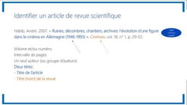 Video CIN1104 – Lire les références bibliographiques et localiser les documents   türkçe