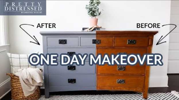 Video Furniture Painting for Beginners | One Step Paint Dresser Makeover en français