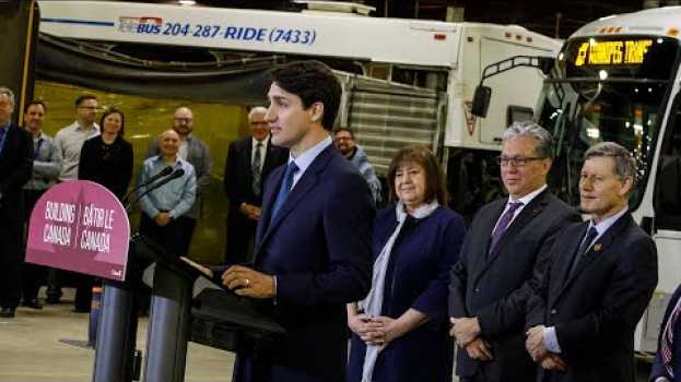 Video Le premier ministre Trudeau annonce des améliorations au transport en commun à Winnipeg auf Deutsch