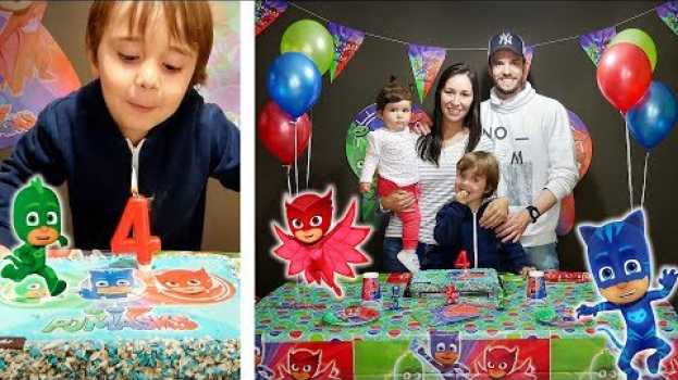 Video ANIVERSÁRIO DE 4 ANOS DO MARCOS!! 🎉 Festa do PJ Masks 🎁 Parabéns Marcos!   türkçe