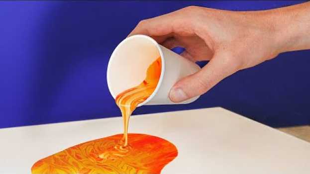 Видео Faire de l'acrylique pouring (fluid art) на русском