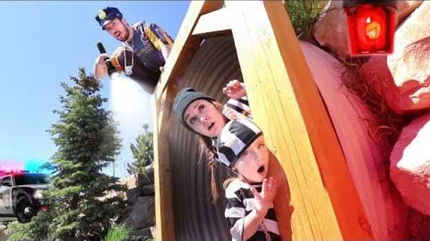 Видео COPS vs ROBBERS - Prison Escape at our Park! Adleys new favorite game with Dad (don’t get caught) на русском
