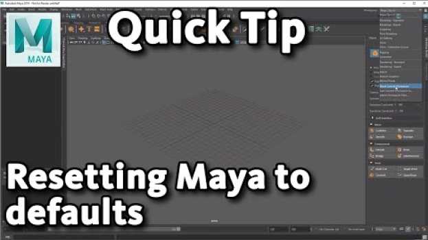 Video Maya Quick Tip: Resetting Maya to the default state po polsku