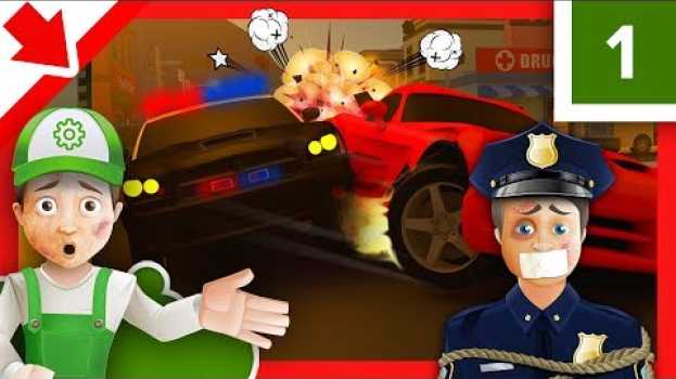 Video POLIZIA per bambini. Cartone animato POLIZIA. Macchina della POLIZIA italiana. Cartone Polizia. em português