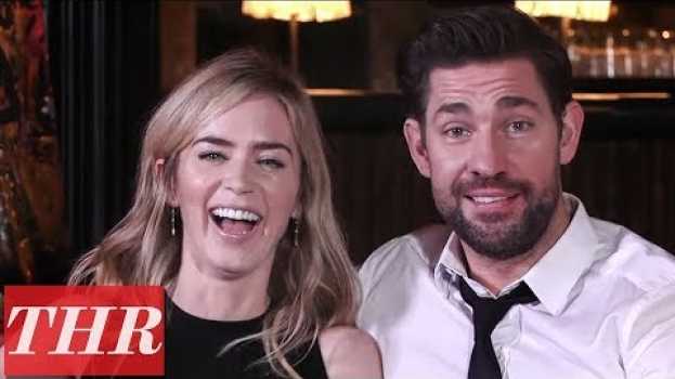 Video Emily Blunt & John Krasinski Reveal First Celebrity Crushes, Childhood Movie Favorites & More! | THR   türkçe