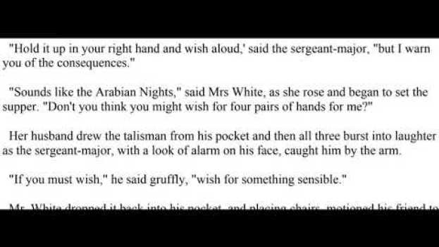 Video The Monkey's Paw by W.W. Jacobs Text and Audio Part 1 em português