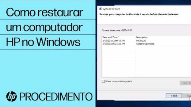 Video Como restaurar um computador HP no Windows | HP Support en français