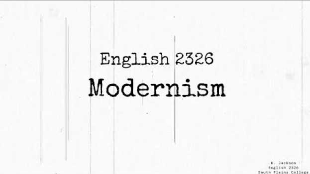 Video English 2326: Modernism   türkçe