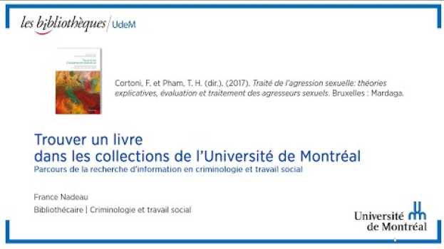 Video Trouver un livre dans les collections de l'Université de Montréal po polsku