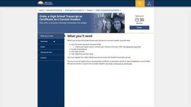 Video Registering for a BCeID and Accessing the StudentTranscripts Service en français