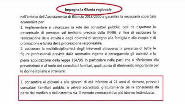 Video Contraccettivi gratuiti in Lombardia sotto i 24 anni auf Deutsch
