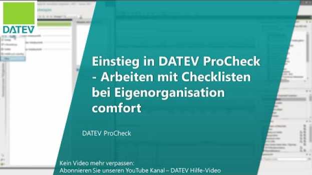 Video Einstieg in DATEV ProCheck - Arbeiten mit Checklisten bei Eigenorganisation comfort   türkçe