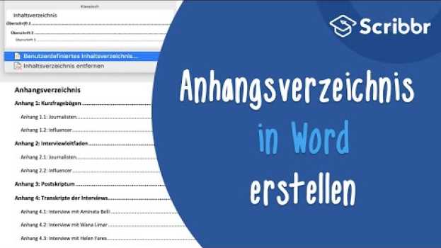 Video Anhangsverzeichnis in Word erstellen – in nur 2 Schritten | Scribbr 🎓 su italiano