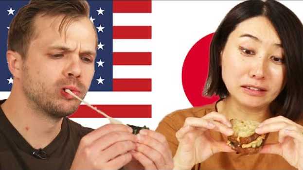 Video Tasty Producers Swap Their Favorite Snacks • Rie & Andrew • Tasty em português