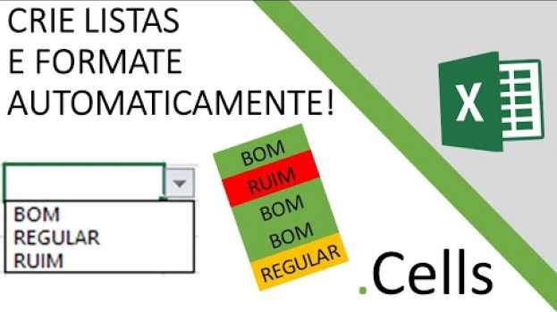 Видео EXCEL - Crie uma lista suspensa e formate células com cores на русском