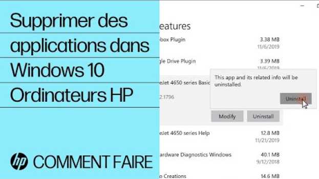 Video Supprimer des applications dans Windows 10 | Ordinateurs HP | HP Support auf Deutsch
