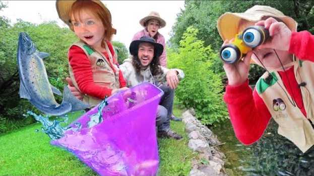 Video FiSHING with ADLEY!!  Catching my FiRST FiSH ultimate camping in mountains adventure with Mom & Dad   türkçe