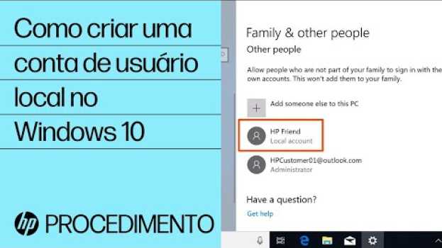 Video Como criar uma conta de usuário local no Windows 10 | HP Support po polsku