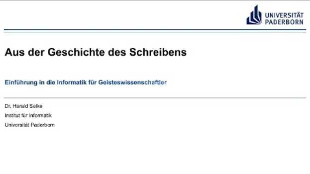 Video Aus der Geschichte des Schreibens po polsku