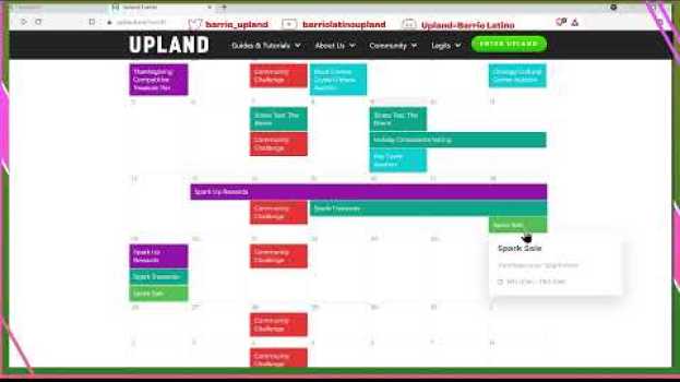 Video Como usar el calendario para participar en los eventos de Upland em português