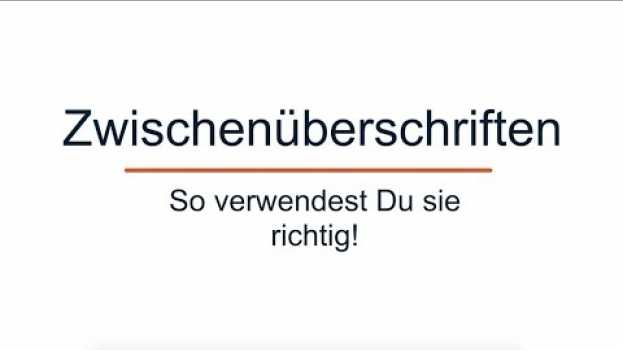 Video Zwischenüberschriften – So verwendest Du sie richtig! em português