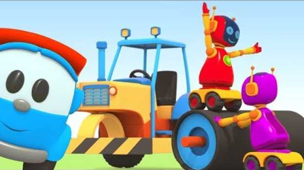Video Leo il camion curioso ed il rullo compressore! Asfaltiamo la strada! in English
