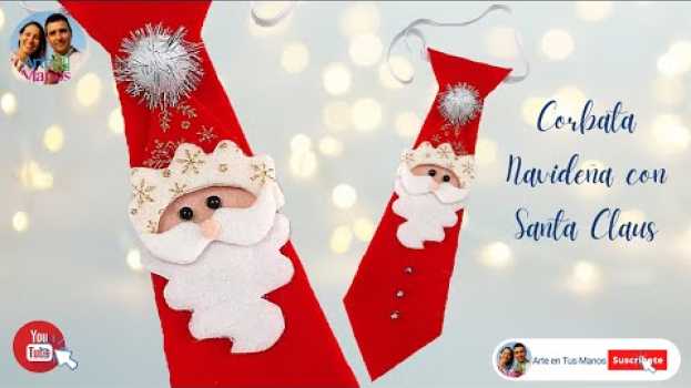Видео 🔴Cómo Hacer una CORBATA NAVIDEÑA con Santa Claus, Fácil Paso a Paso ☃️🎅🎄 на русском