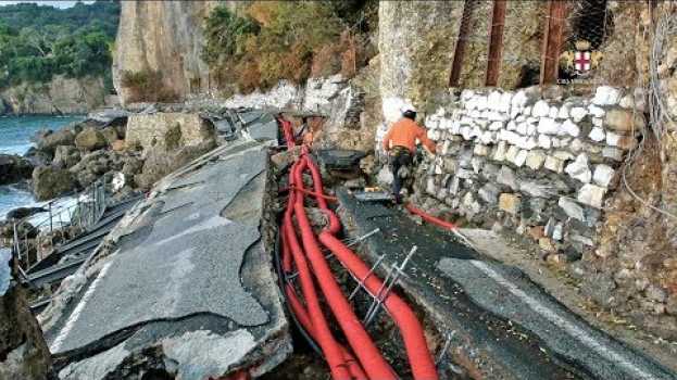 Video SP227 di Portofino: lavori al via, già iniziata la posa della linea vita in English