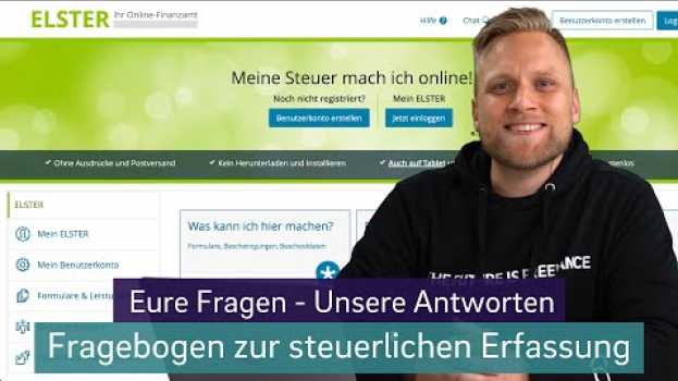 Video Elster online Q&A: Fragebogen zur steuerlichen Erfassung #steuerfrage su italiano