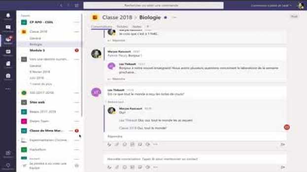 Video Conversation dans Teams pour la classe in English