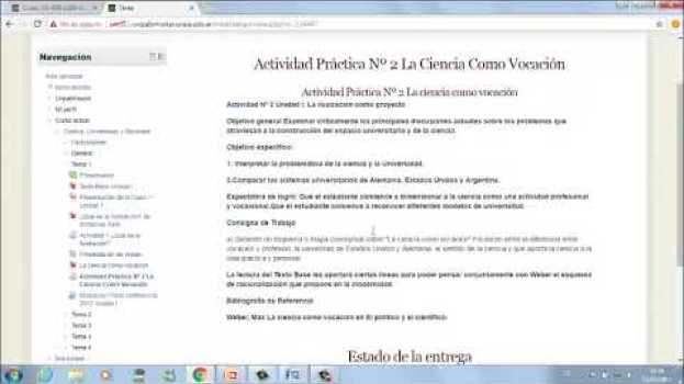 Video Cómo subir una tarea en el aula virtual in English