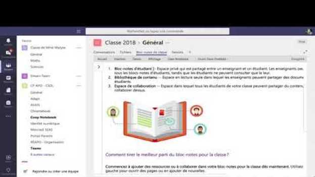 Video Ouverture Bloc Notes de classe dans Teams auf Deutsch