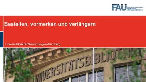 Video Bestellen, vormerken und verlängern im Katalog der Universitätsbibliothek Erlangen-Nürnberg su italiano