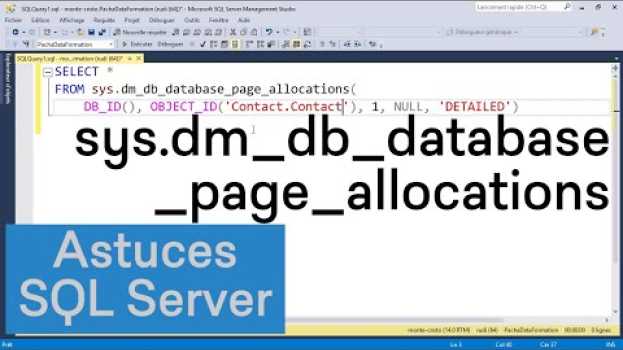 Video Voir l'allocation des pages d'une table ou d'un index in English